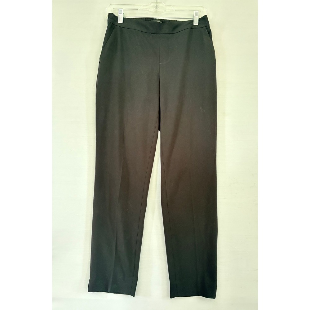 Banana Republic Women Black Straight Leg Elastic Back Trouser Dress Pants size 2